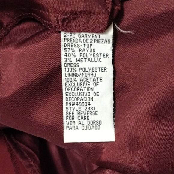 R&M Richards 2pc Beaded Wine Jacket Dress Formal Sz 10 - Picture 14 of 16